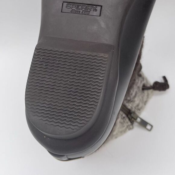 SPERRY Duck Boots Women’s Size 7 Ombre Brown Saltwater Wool Lace Up Side Zip - Picture 9 of 16